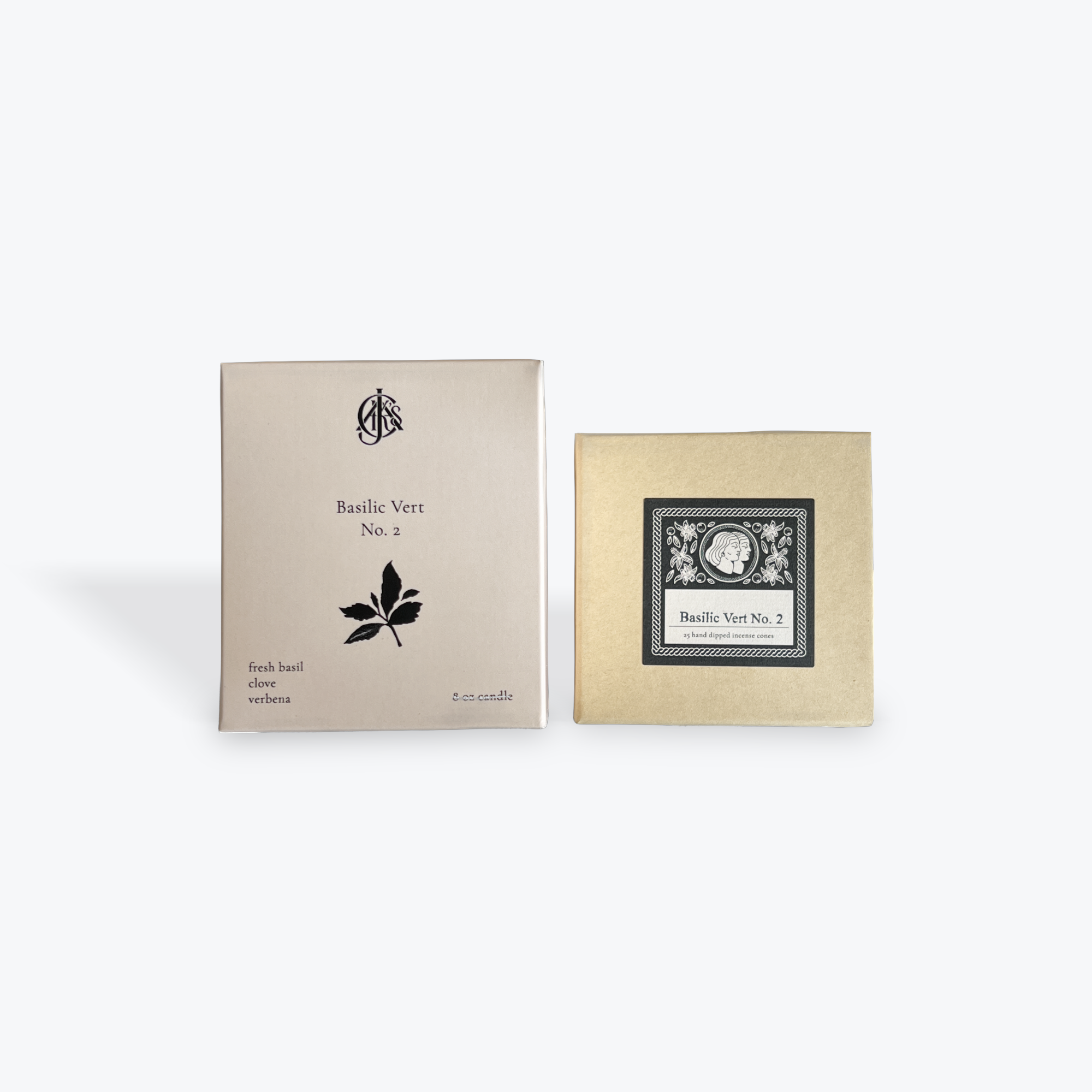 Two boxes labeled 'Basilic Vert No. 2' on a white background