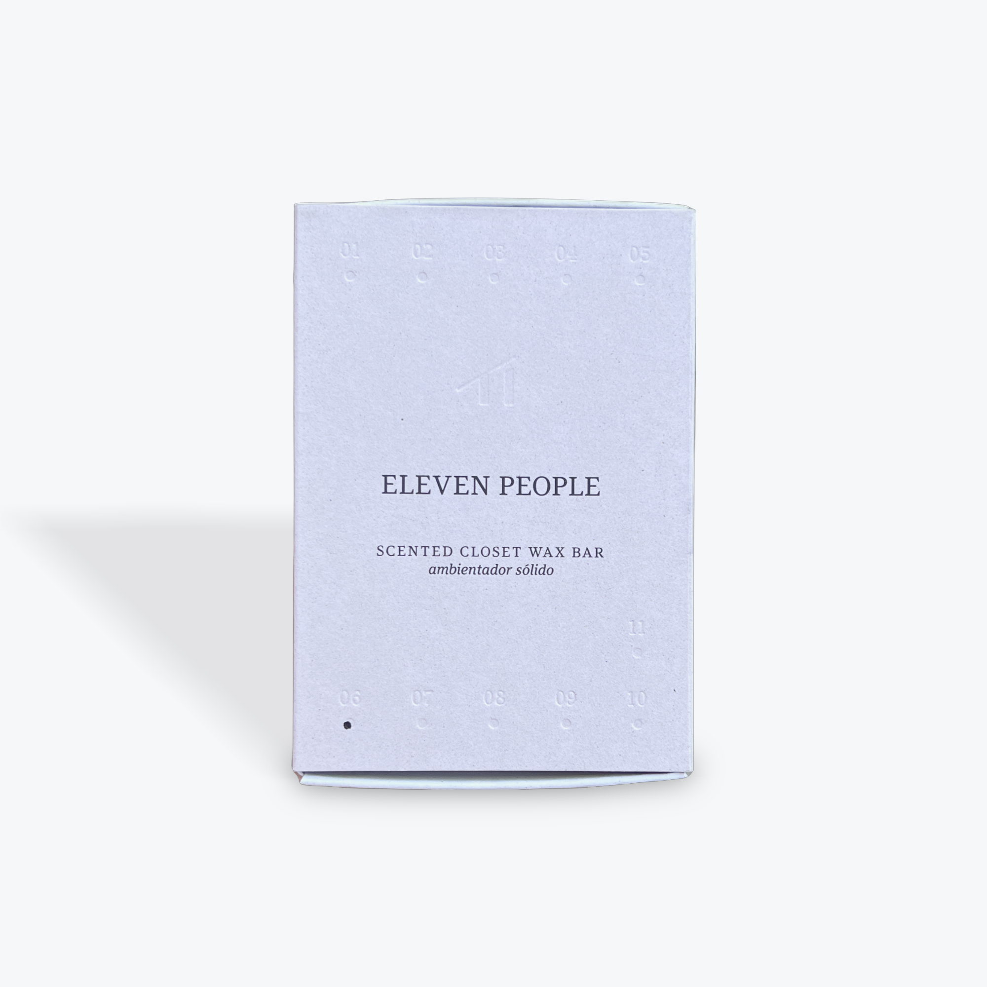 Scented closet wax bar packaging with 'Eleven People' branding on a white background