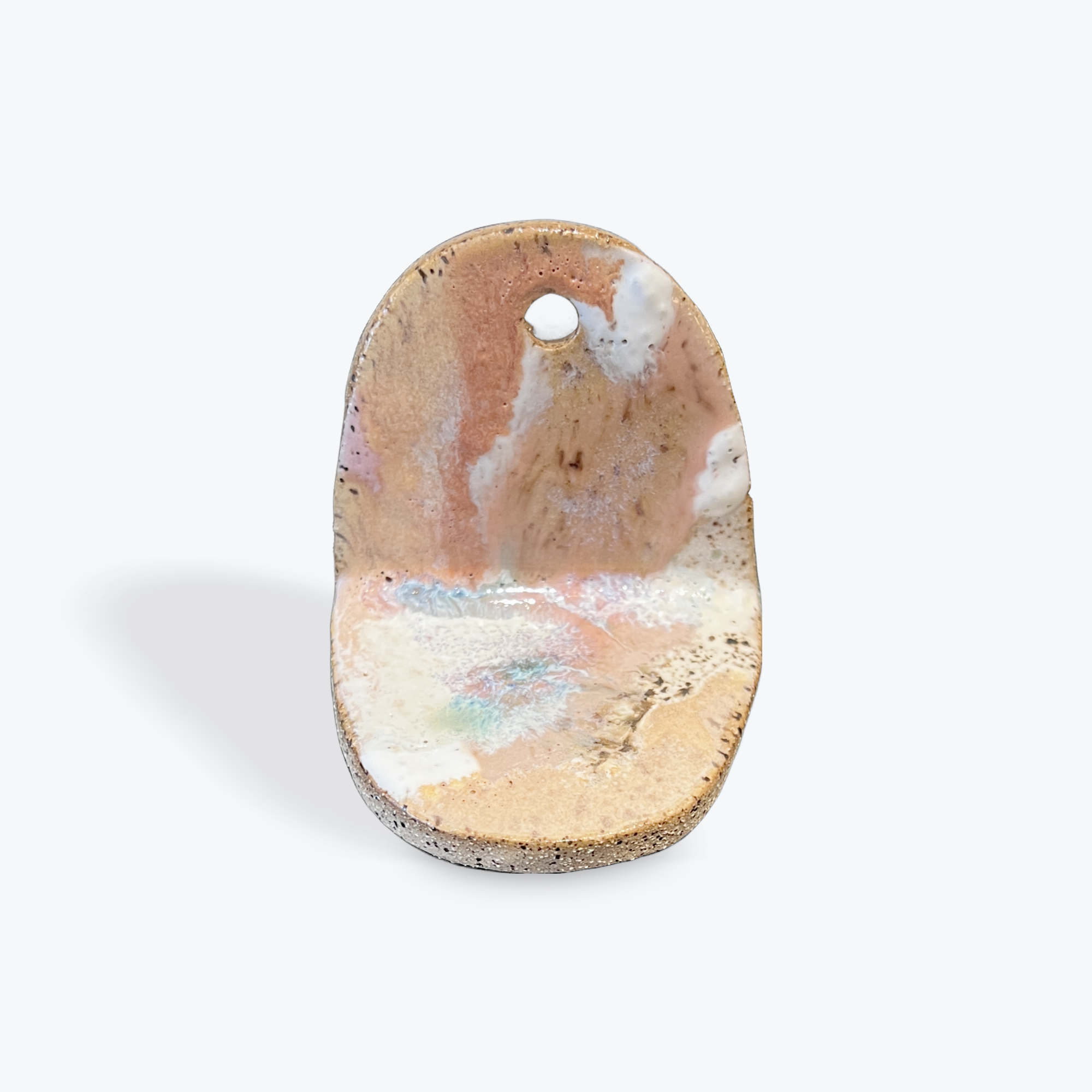 Marbled ceramic incense altar on a white background